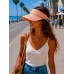 Straw Visor Hats - Straw w/ Cotton Lining And Elastic Band - HT-8405OG